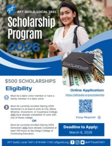2026 AFT Scholarship Flyer